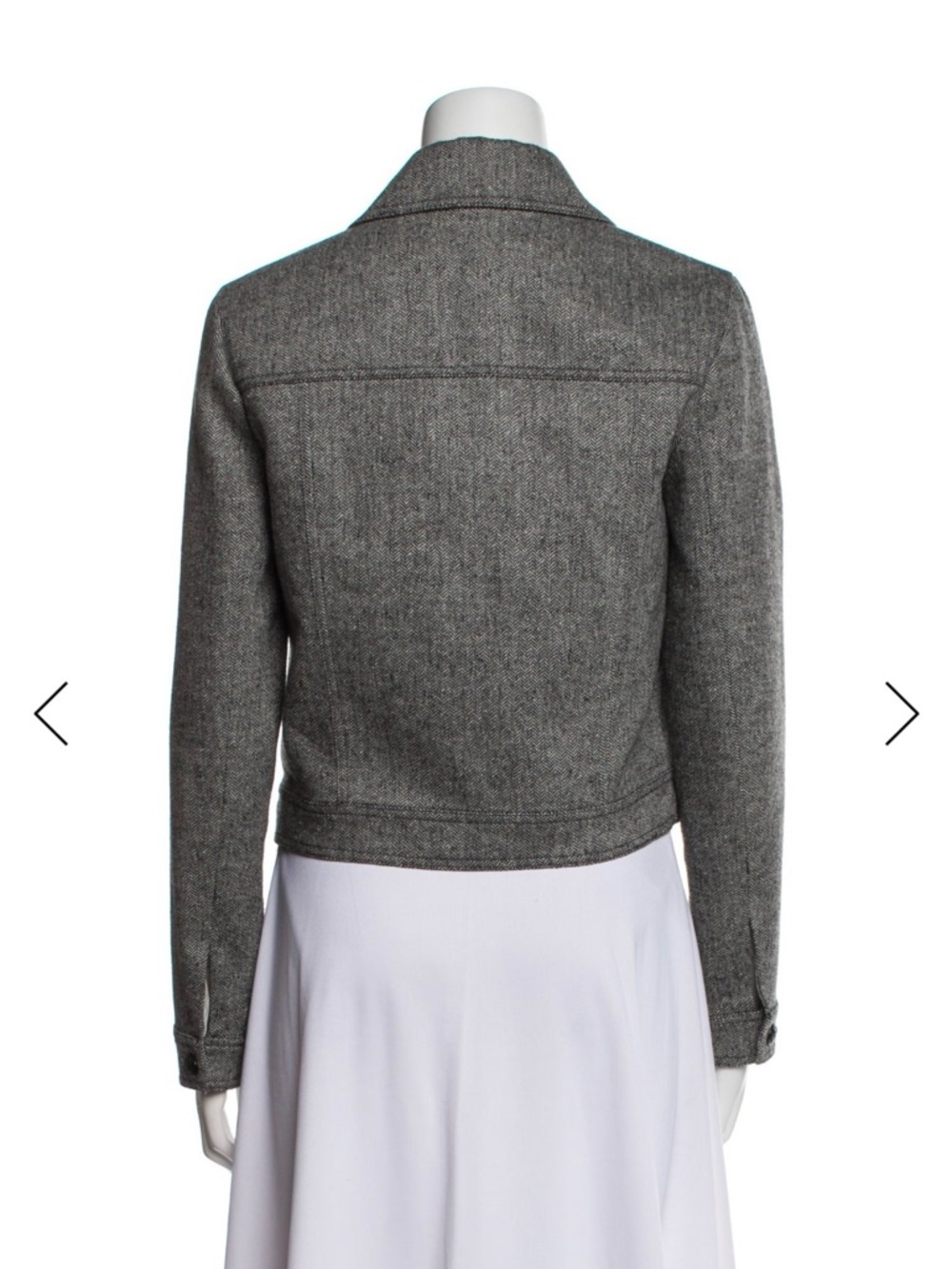 Veronica Beard Gray Cropped Wool-Blend Jacket - Picture 3 of 5
